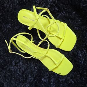 Marc Fisher Women's Neon Yellow/Green Strappy Sandals